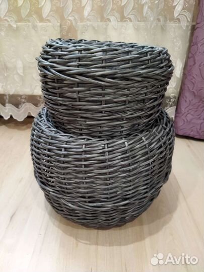 Кашпо из ротанга напольное