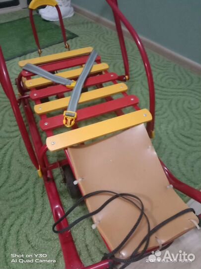 Детские санки коляска с колесами