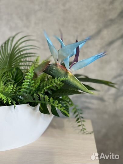 Композиция из искусственной зелени флорарриум