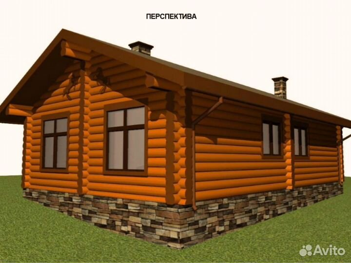 Сруб дома из бревна