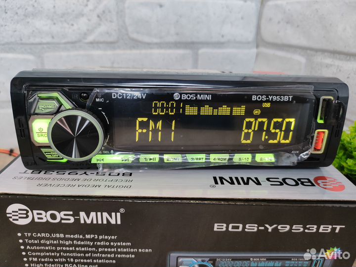 Магнитола 1 din 24v с bluetooth