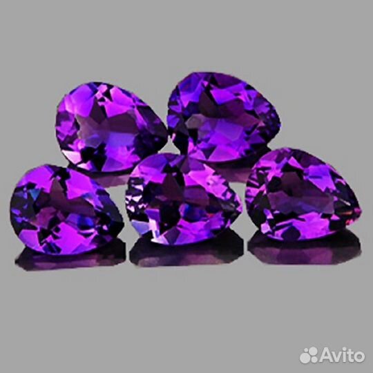 Аметист натуральный 5,32Ct 5шт 8х6мм VVS pear