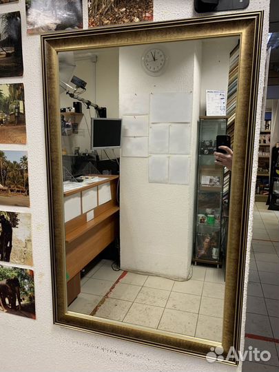 Зеркало в багете 100х60 см для интерьера настенное