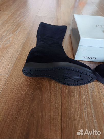 Ботильоны 38 на 37 замша натуральная новые
