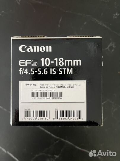 Объектив canon efs 10-18mm