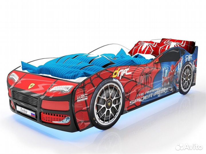 Кровать-машина с ящиком Турбо Спайдер