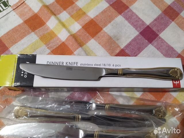 Ножи столовые с золотом else 