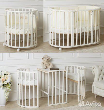 Кроватка 9 в 1 + маятник + 2 матраса