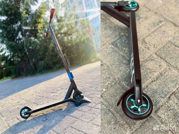 Mystique самокат трюковой с Тёмно-бордовыми грипса