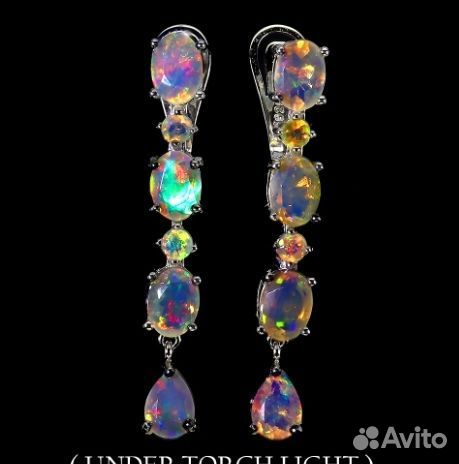 Серебряные серьги с опалами