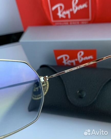 Очки Ray ban octagonal голубые