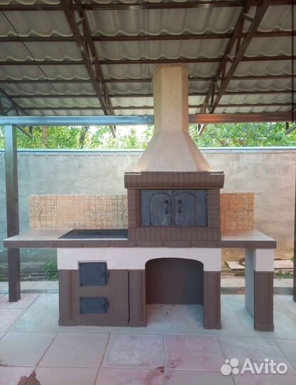 Мангальный комплекс гриль с печью для казана