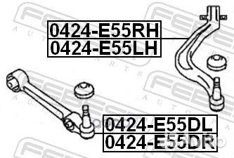 Рычаг mitsubishi galant 96- пер.ниж.прав. 0424E