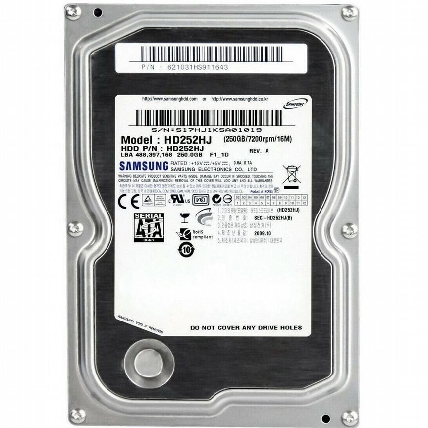 [HD252HJ] Жесткий Диск Samsung 250gb Sata2 3,5" Hdd Hd252hj