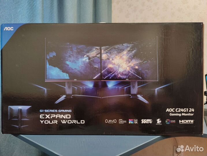 Монитор AOC C24G1 черный 23.6