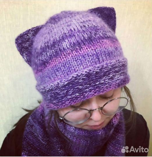 Шапка, бактус, снуд, шарф, комплекты, ручная работ