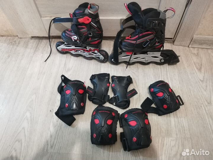 Роликовые коньки детские р. 26-31 + комплект защит