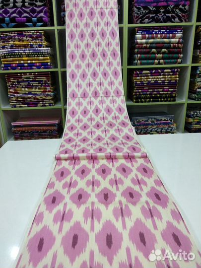 Узбекский хлопковый икат ручного ткачества