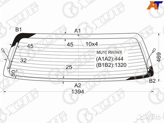 Стекло заднее Toyota Highlander