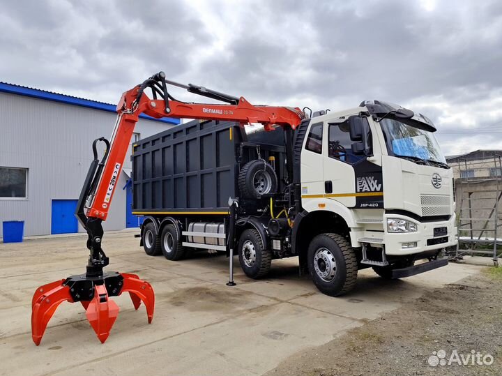 Ломовоз 41 м³ ПЗГТ на FAW J6P CA3250 с КМУ Велмаш-С, 2025