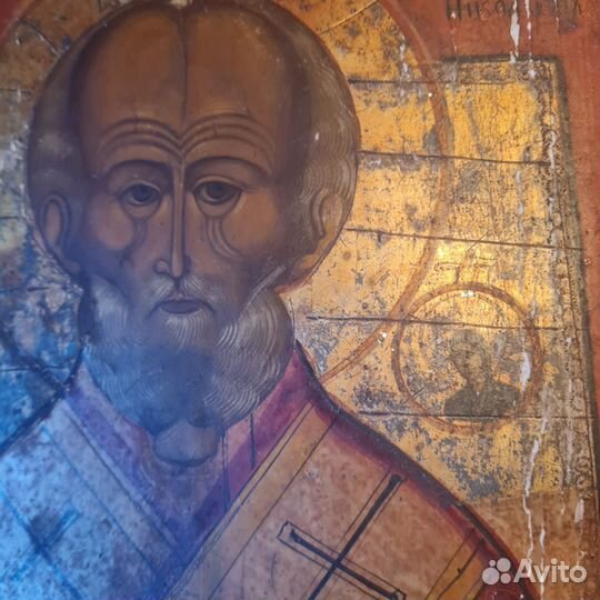 Икона старинная Николай чудотворец