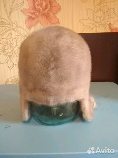 Норковая шапка светло серого цвета, немного б/у