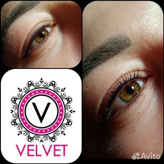 Ламинирование, velvet(вельвет) ресниц и бровей