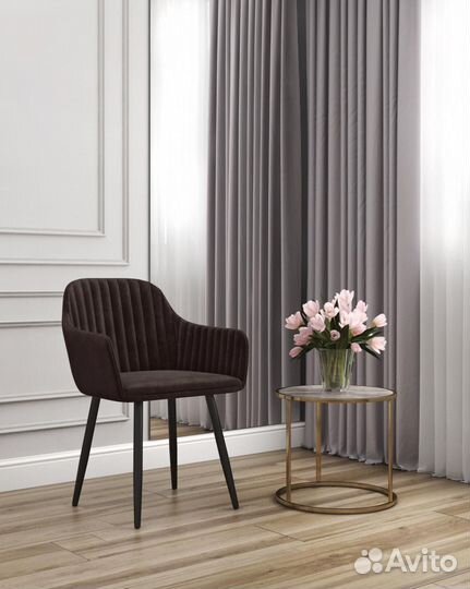 Стул коричневый Велюр / Мягкая мебель