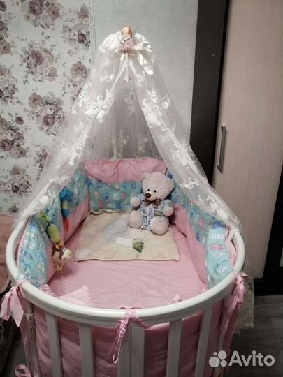 Детская кроватка, круглая