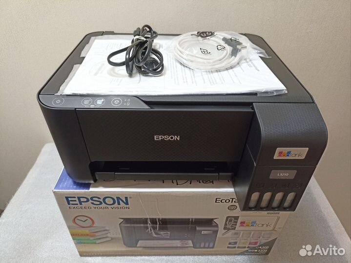 Цветное мфу Epson L3210 снпч печать фото