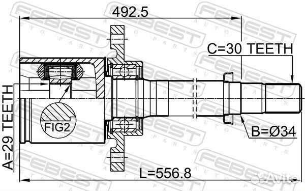 ШРУС внутренний правый febest, 0211T31atrh