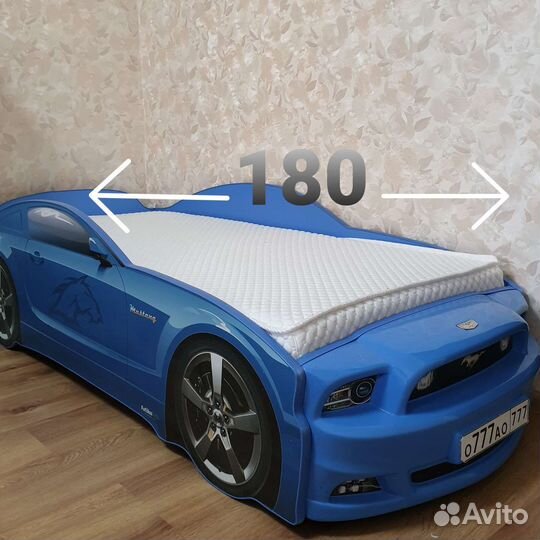 Детская кровать машинка с матрасом