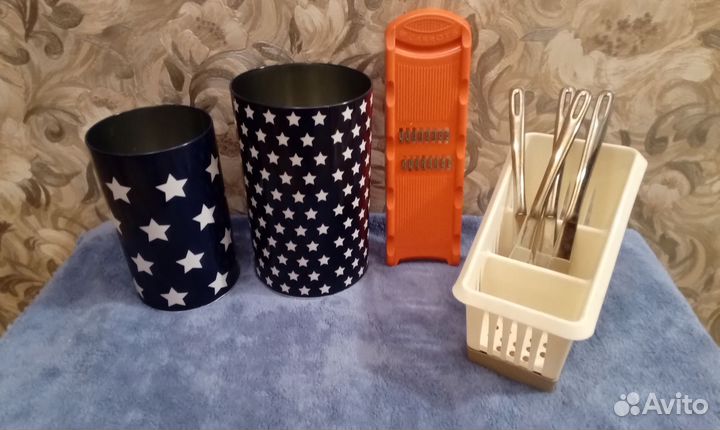 Подставка для ложек ножи банки для специй терка