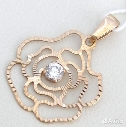 Подвес / 0,47г / Золото585 / фианиты круглые