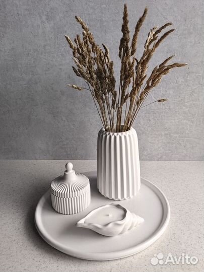 Декор для дома: ваза, поднос, шкатулка, свеча