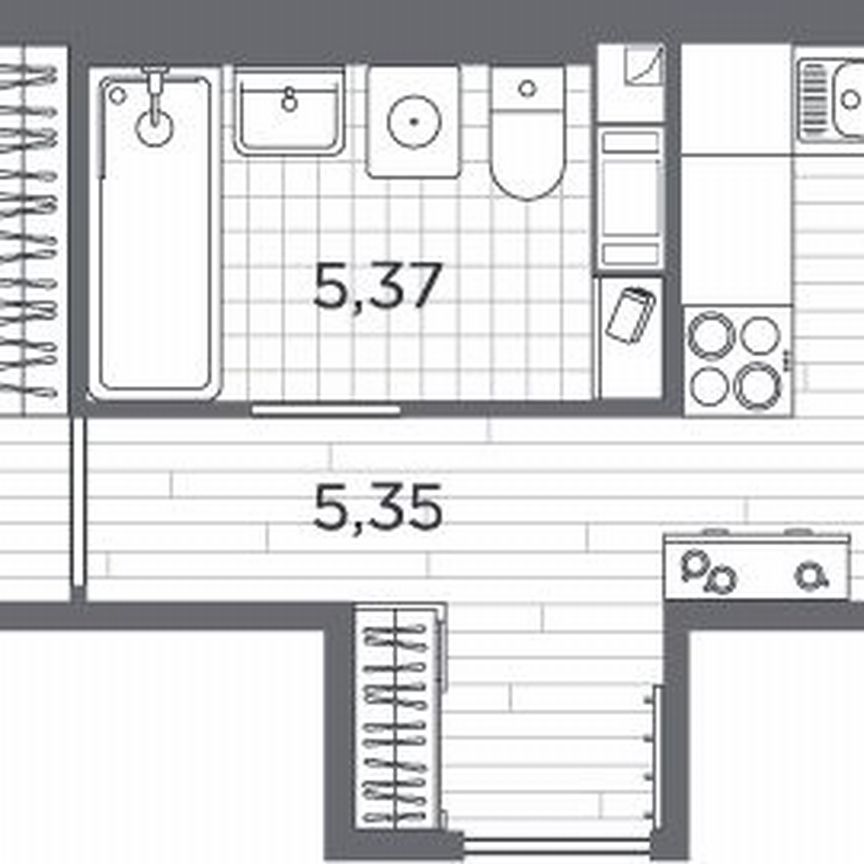 1-к. квартира, 40,4 м², 5/5 эт.