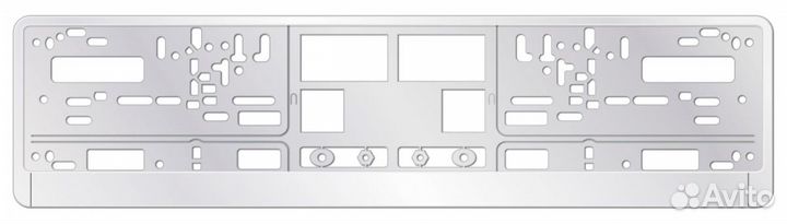 Рамка под номерной знак (белая) AVS RN-14