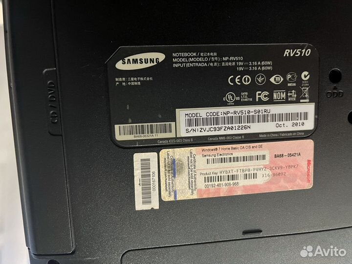Ноутбук Samsung NP-RV510