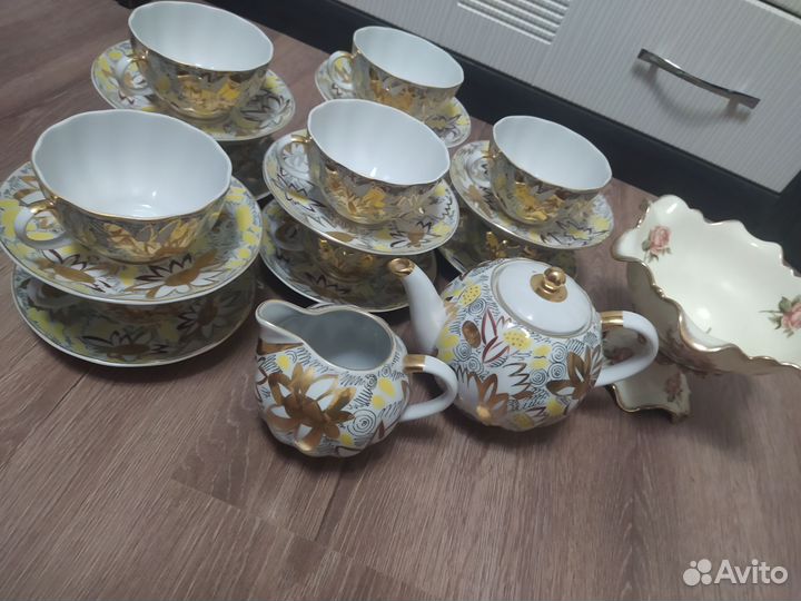 Чайный сервиз СССР фарфор на 10 персон