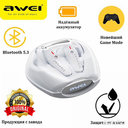 Беспроводные наушники Awei T25 Bluetooth 5.3 наушн