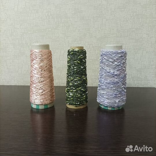 Пряжа для вязания, вискоза+пайетки и шишибрики
