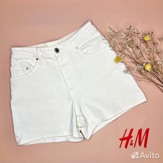 Шорты H&M XS (34) джинсовые белые короткие