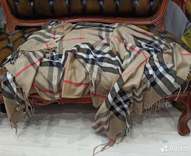 Пончо огромный палантин burberry хлопок италия