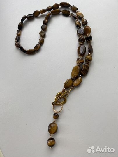 Бусы из тигроваго глаза