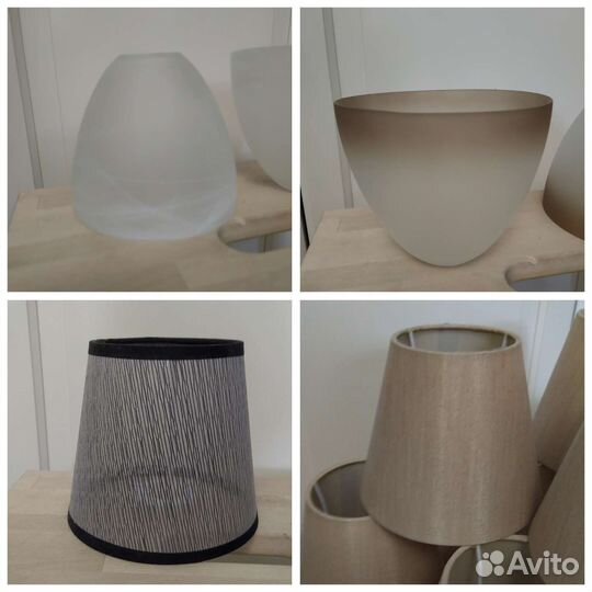 Плафон 4 вида стекло и тканевые