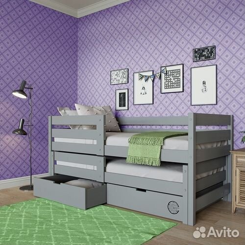 Кроватка от 2х лет матрешка с доп. местом из натур