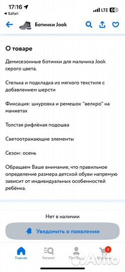 Ботинки демисезонные для мальчика 32 размер