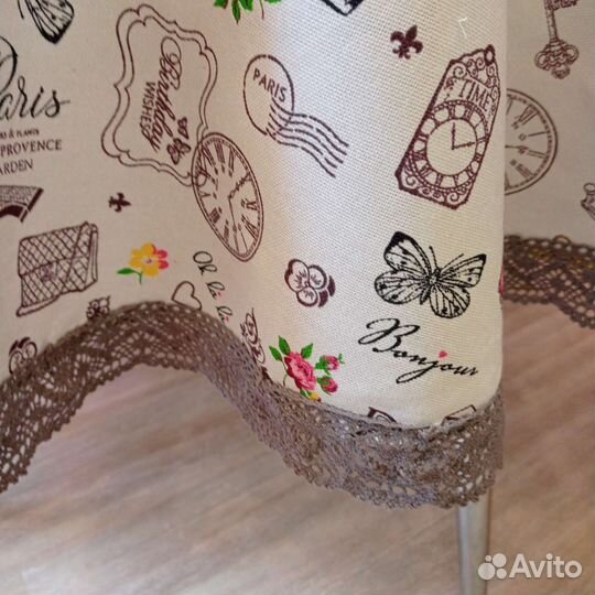 Скатерть лен новая, подушки на стулья лен