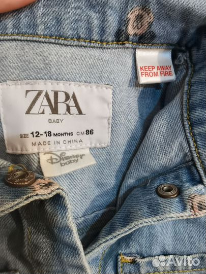 Джинсовая куртка zara 86 92 для девочки