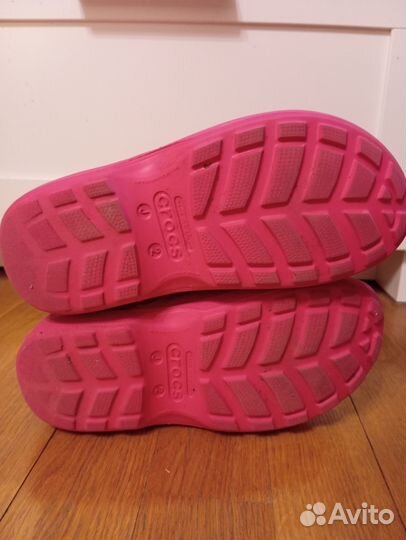 Crocs j2 сапоги розовые